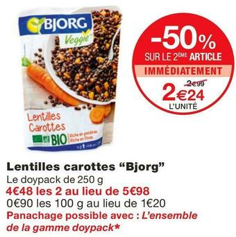 Monoprix Lentilles carottes offre