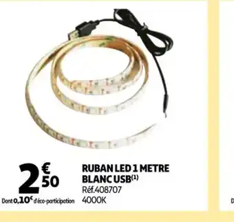 Auchan Ruban Led 1 Metre Blanc USB offre