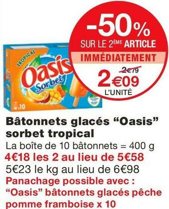 Monoprix Bâtonnets glacés sorbet tropical offre