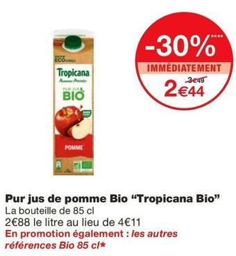 Monoprix Pur jus de pomme Bio offre