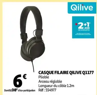 Auchan Casque Filaire Qilive Q1177 offre
