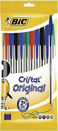 Casino Supermarchés Lot de 10 stylos bille Cristal couleurs assortis offre
