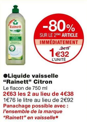 Monoprix Liquide vaisselle Citron offre
