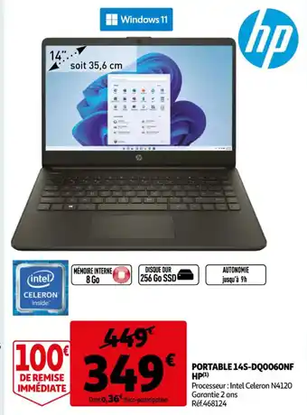 Auchan Portable 14S-DQ0060NF HP offre
