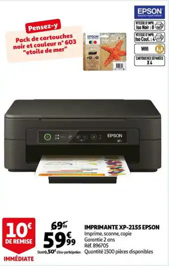 Auchan Imprimante XP-2155 Epson offre