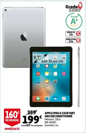 Auchan Apple Ipad 6 32gb Wifi Gris Conditionné offre