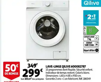 Auchan Lave-linge Qilive 600082787 offre
