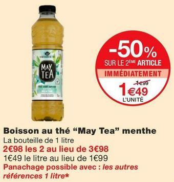 Monoprix Boisson au thé menthe offre
