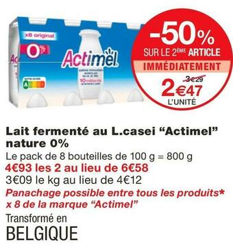 Monoprix Lait fermenté au L.casei “Actimel” nature 0% offre