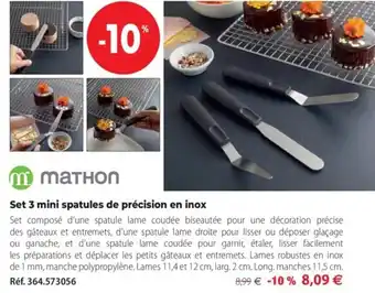 Mathon Set 3 mini spatules de précision en inox offre