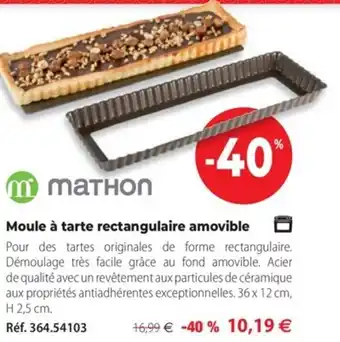 Mathon Moule à tarte rectangulaire amovible offre