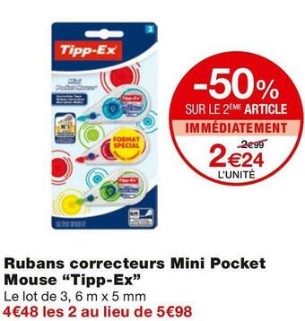 Monoprix Rubans correcteurs Mini Pocket Mouse offre