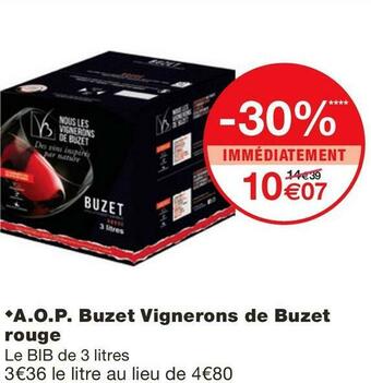 Monoprix A.O.P. Buzet Vignerons rouge offre