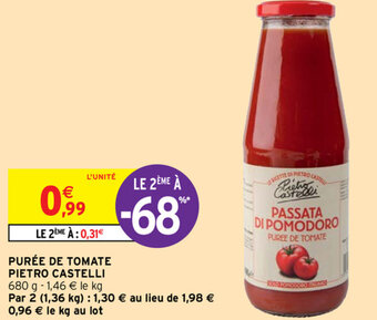 Intermarché Purée De Tomate Pietro Castelli offre