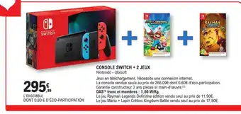 E.Leclerc Console Switch + 2 Jeux offre