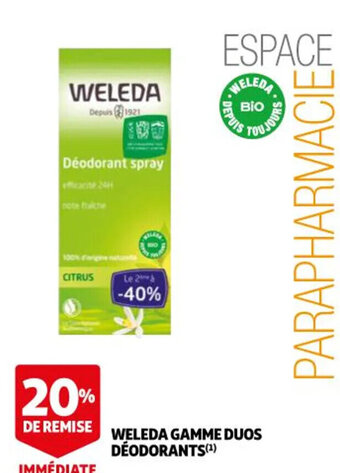 Auchan Weleda Gamme Duos Déodorants offre