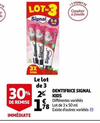 Auchan Dentifrice signal kids offre