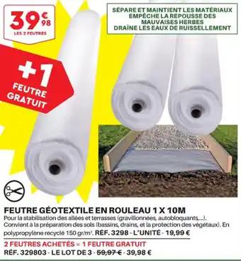 Shopix Feutre Géotextile En Rouleau 1x10m offre