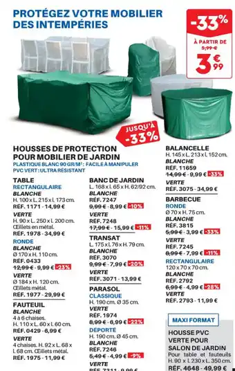 Shopix Housses de Protection Pour Mobilier de Jardin offre