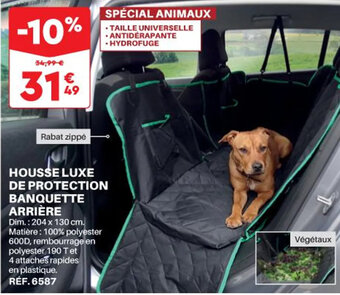 Shopix Housse Luxe de Protection Banquette Arrière offre