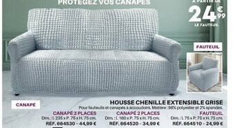 Shopix Housse Chenille Extensible Grise offre