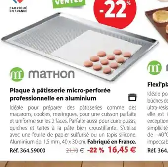Mathon Plaque à pâtisserie Micro-perforée Professionnelle En Aluminium offre