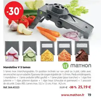 Mathon Mandoline V5 Lames offre