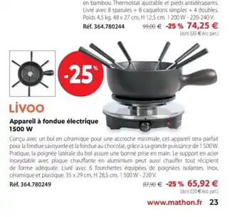 Mathon Appareil à Fondue Electrique 1500w offre