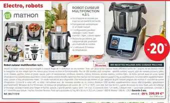 Mathon Robot Cuiseur Multifonction 4,5L offre