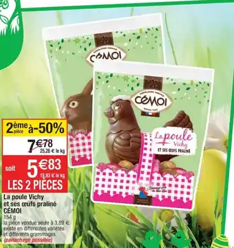 Cora x Carrefour La poule Vichy et ses œufs praliné offre