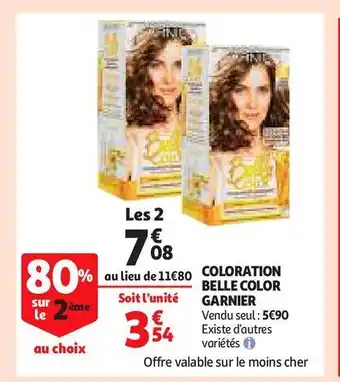 Coloration belle color garnier