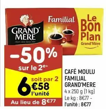 Leader Price Café moulu grand'mère offre