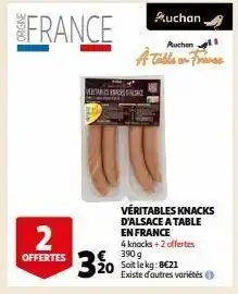 Auchan Véritables knacks d'alsace a table en france offre