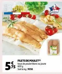 Auchan Filets de poulet(2) offre