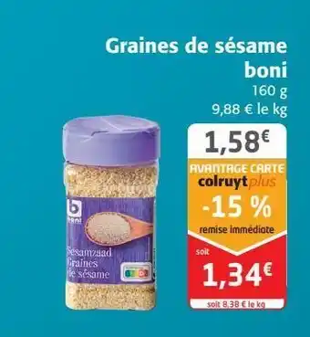 Colruyt Graines de sésame boni offre