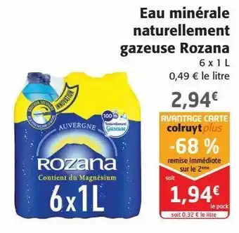 Colruyt Eau minérale naturellement gazeuse rozana offre
