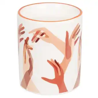 Maisons du Monde Bougie parfumée en céramique blanche motif mains 190g offre
