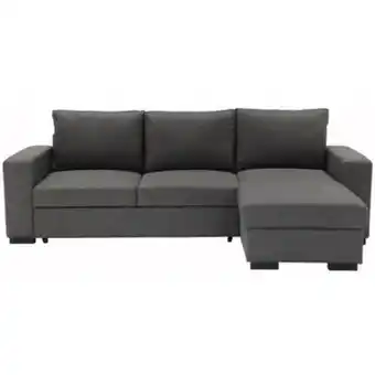 BUT Canapé d'angle convertible réversible avec coffre sonia tissu gris offre