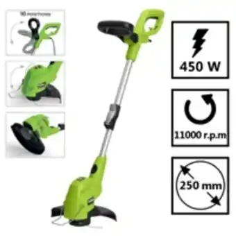 E.Leclerc Brico Coupe bordures electrique 450w vito mat téléscopique coupe 25cm-tête automatique fil 1.5mm guide de coupe offre