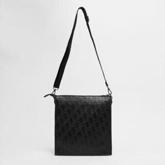 Monogram logo cross shoulder fake leather bag