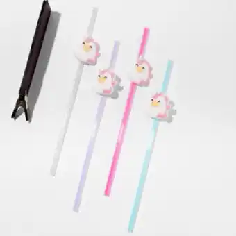 Pailles réutilisables licorne rondelette (lot de 4)