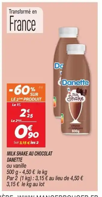 Netto Milk-shake au chocolat danette offre