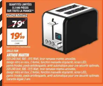 Netto Grille-pain arthur martin offre