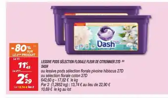 Netto Lessive pods selection florale fleur de citronnier 27d dash offre