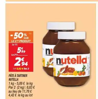 Netto Pâte à tartiner nutella offre