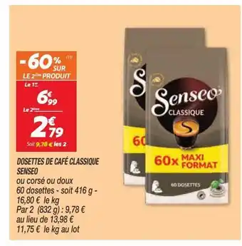 Netto Dosettes de café classique senseo offre