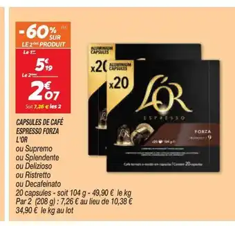 Netto Capsules de café espresso forza l`or offre