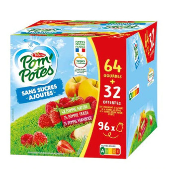 Auchan POM'POTES SANS SUCRES AJOUTÉS offre