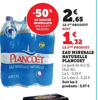 Super U Eau Minerale Naturelle Plancoet offre