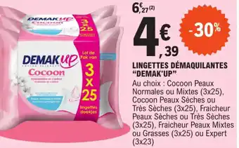 E.Leclerc Lingettes Démaquilantes Demak'Up offre